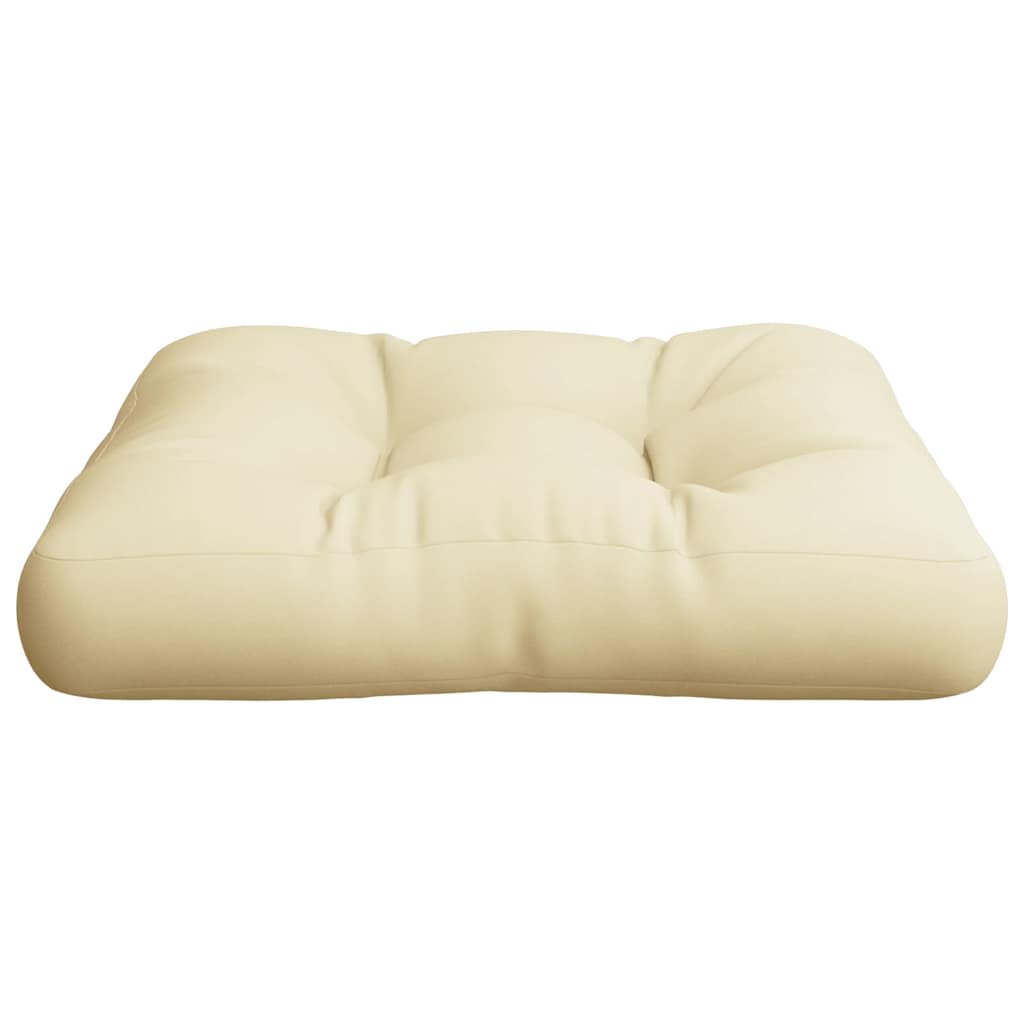 Coussin de palette Crème 58x58x10 cm Tissu