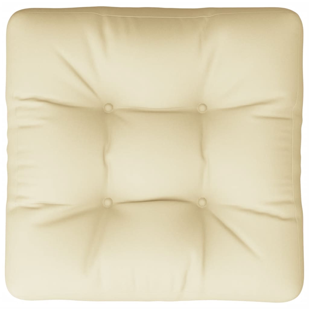 Coussin de palette Crème 58x58x10 cm Tissu