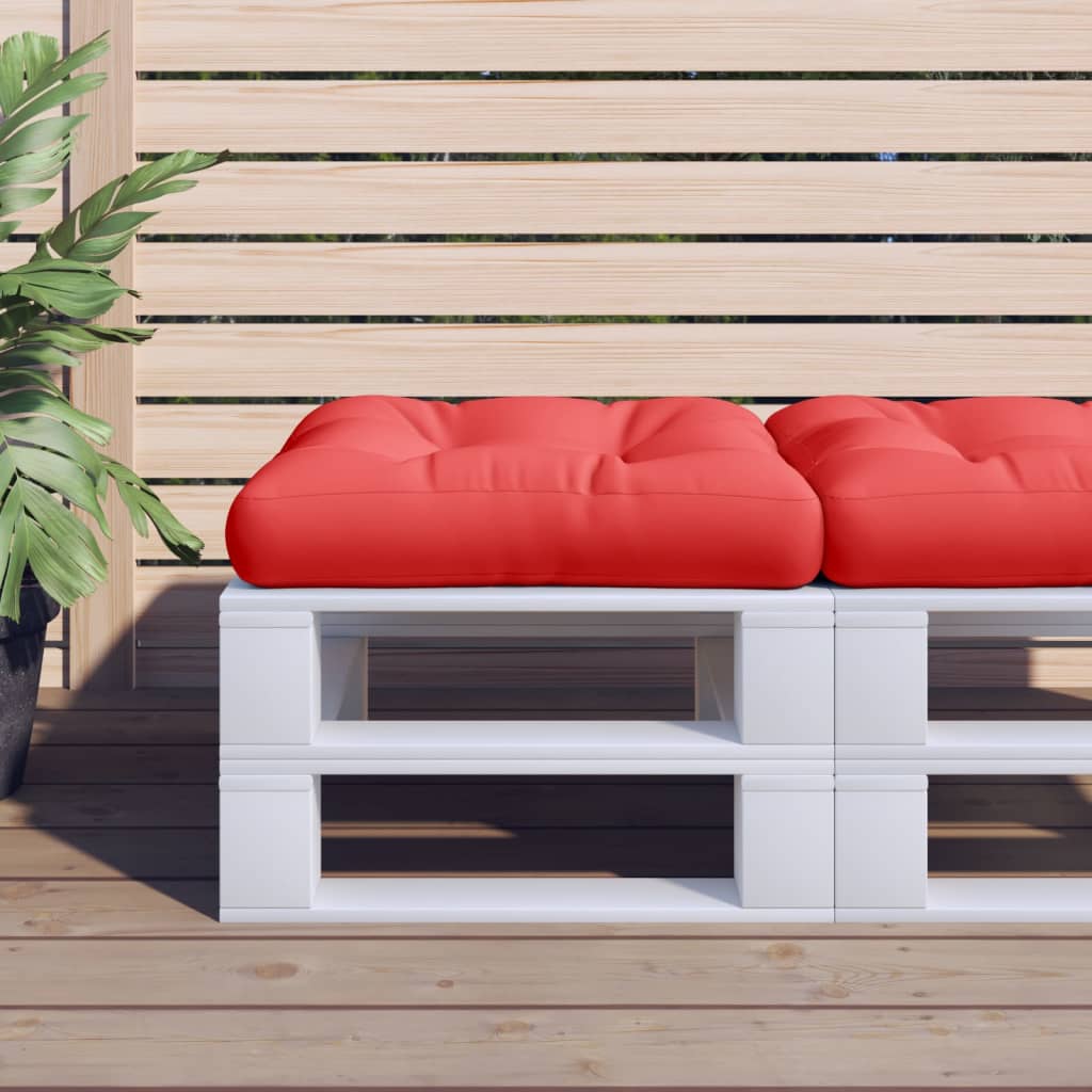Coussin pour palette Rouge 58x58x10 cm Tissu