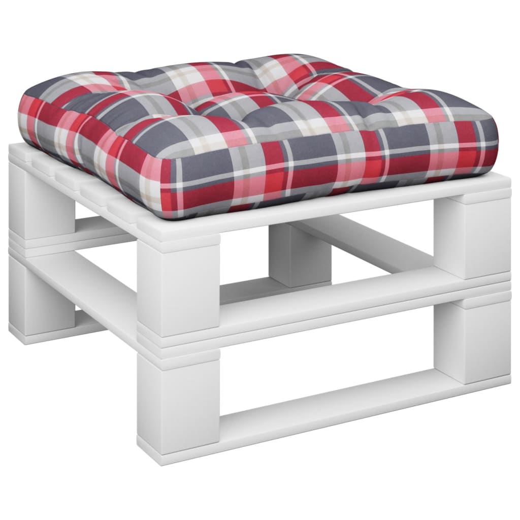 Coussin de palette carreaux rouges 58x58x10 cm Tissu