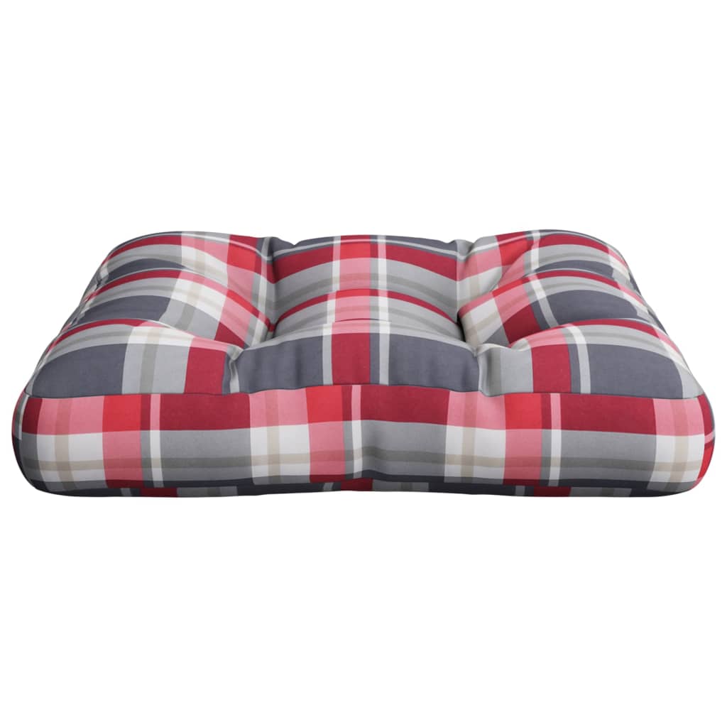 Coussin de palette carreaux rouges 58x58x10 cm Tissu