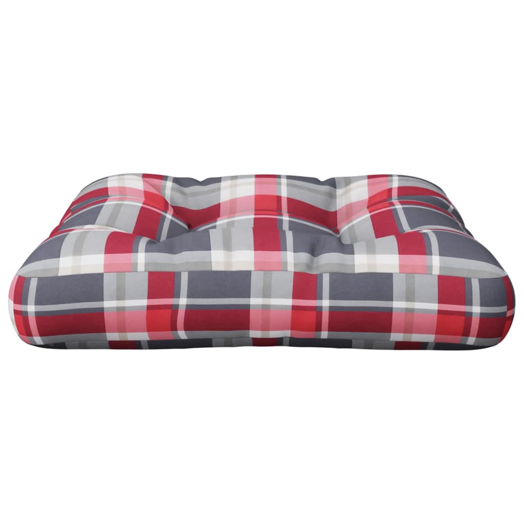 Coussin de palette carreaux rouges 58x58x10 cm Tissu