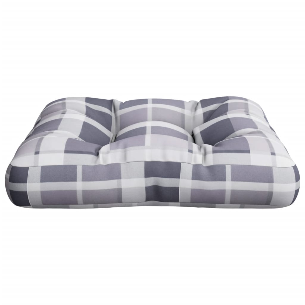 Coussin de palette gris à carreaux 58x58x10 cm Tissu