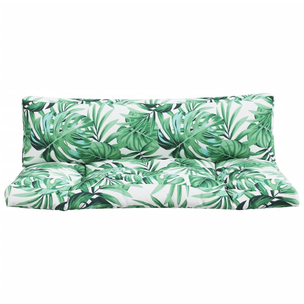 2-piece pallet cushion with leaf pattern fabric