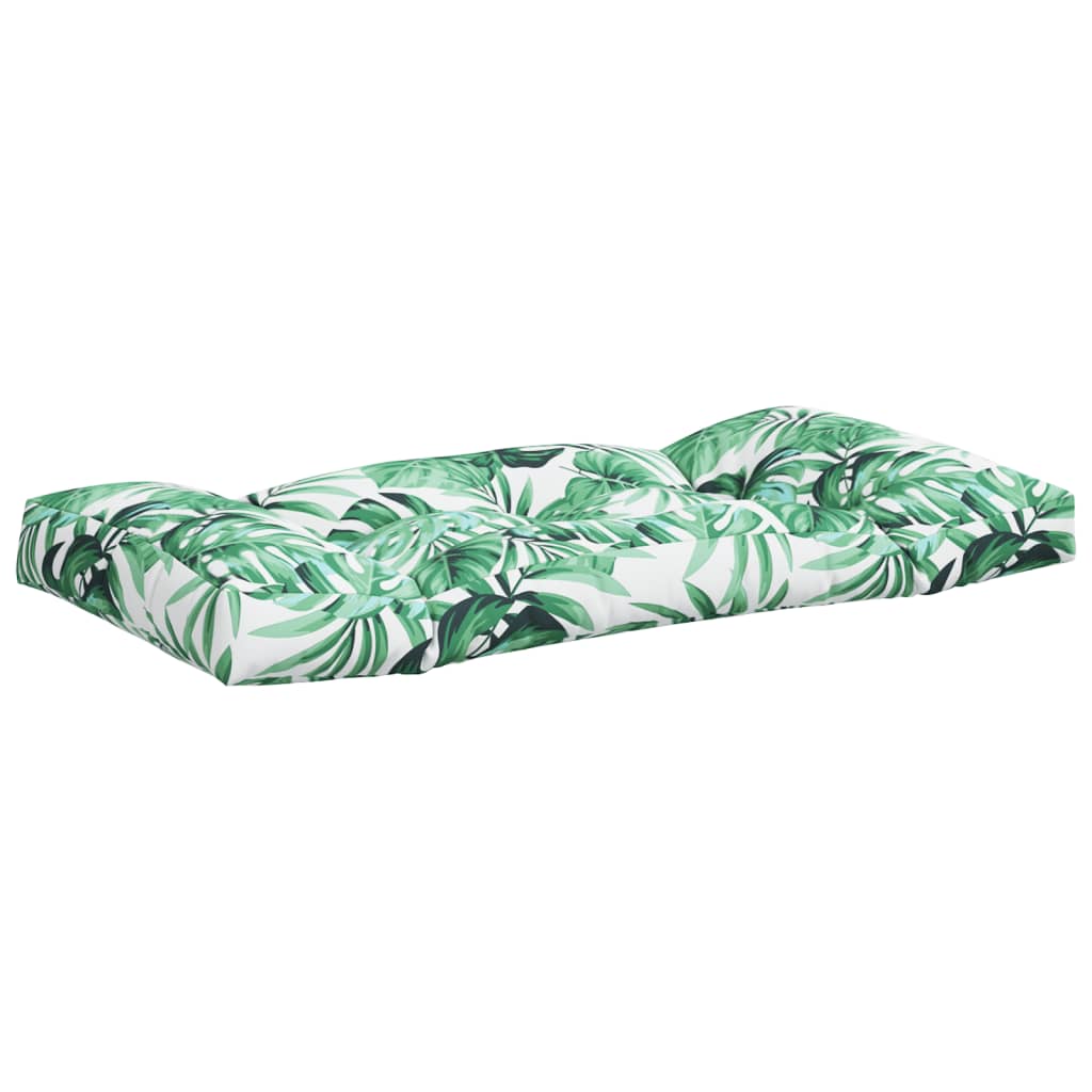 2-piece pallet cushion with leaf pattern fabric
