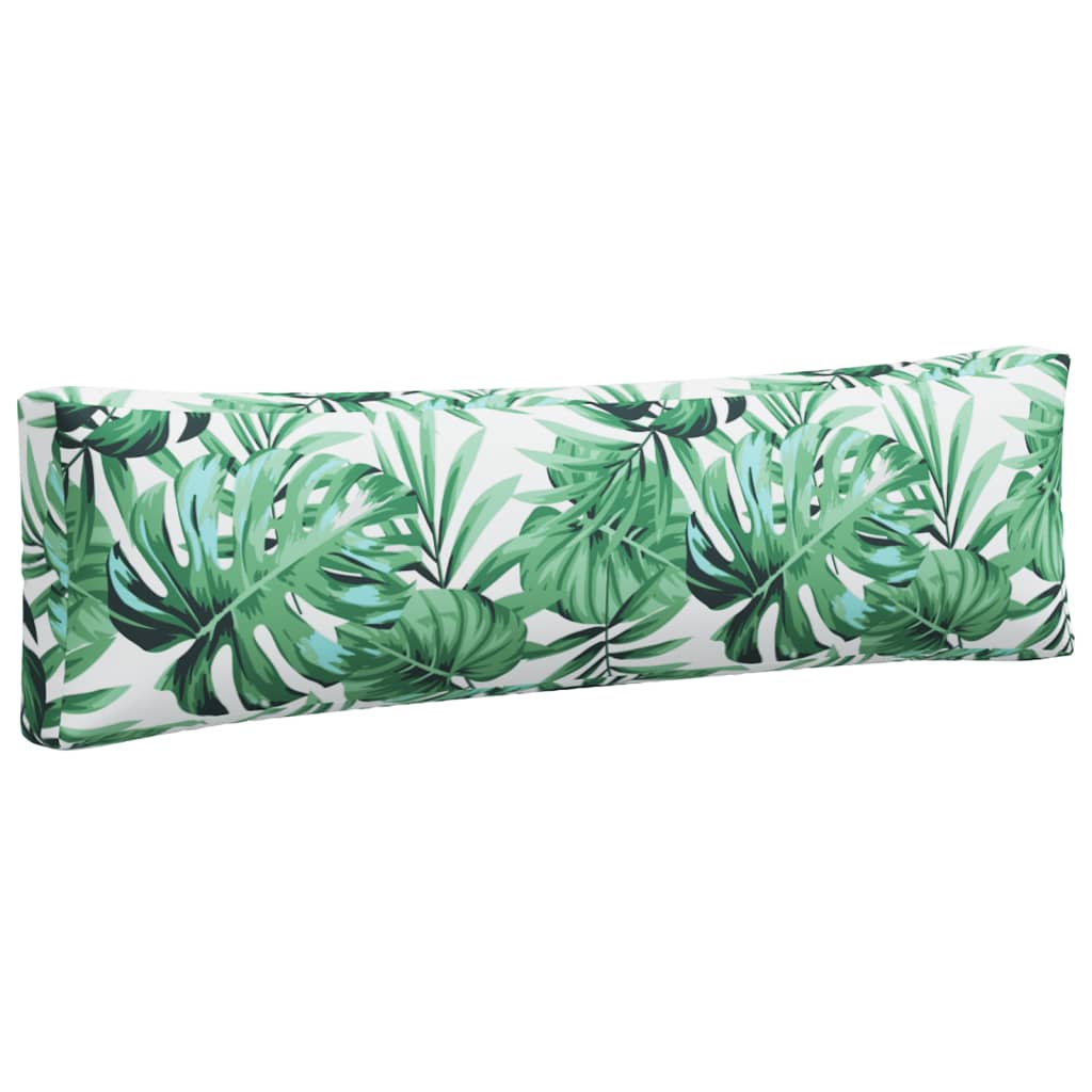 2-piece pallet cushion with leaf pattern fabric