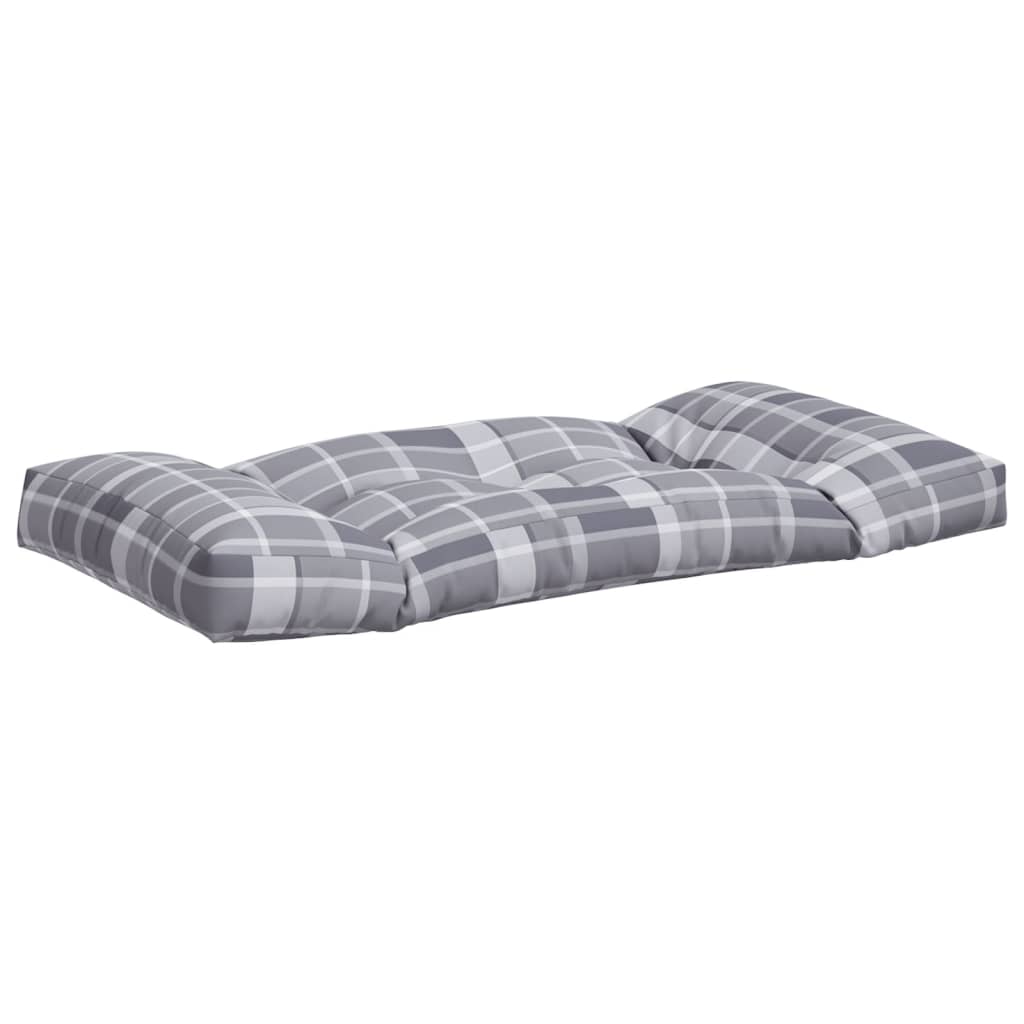 Coussin de palette 2 pièces Tissu à carreaux gris