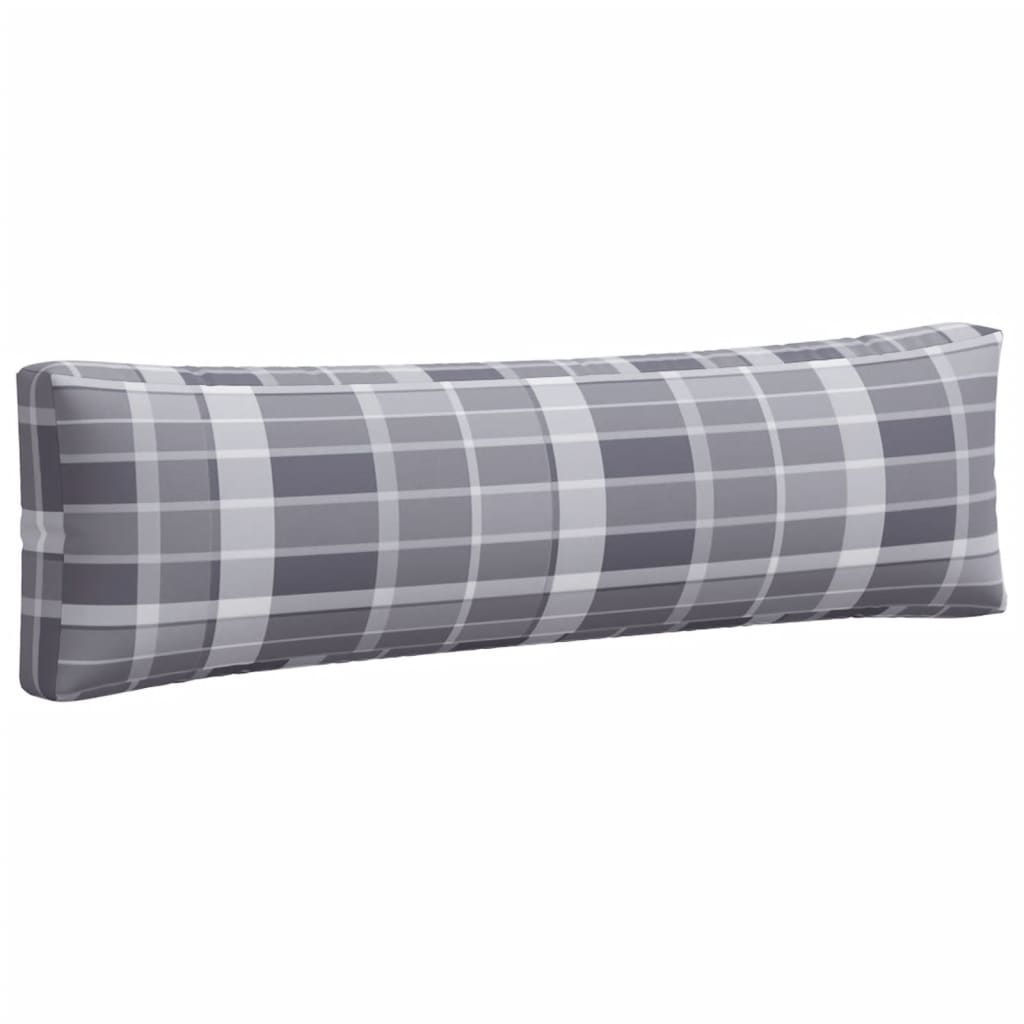 Coussin de palette 2 pièces Tissu à carreaux gris