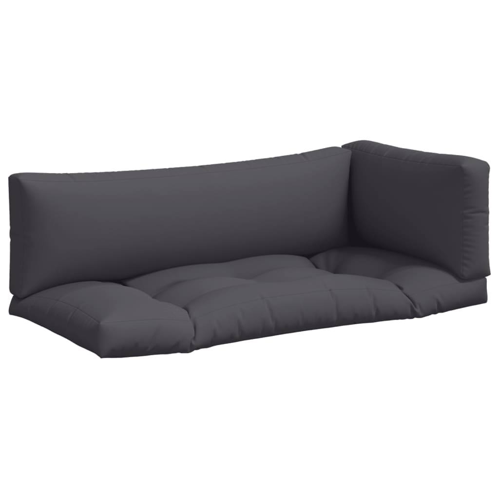 Coussin de palette 3 pièces Tissu anthracite