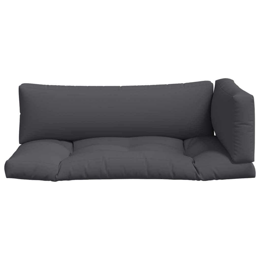 Coussin de palette 3 pièces Tissu anthracite