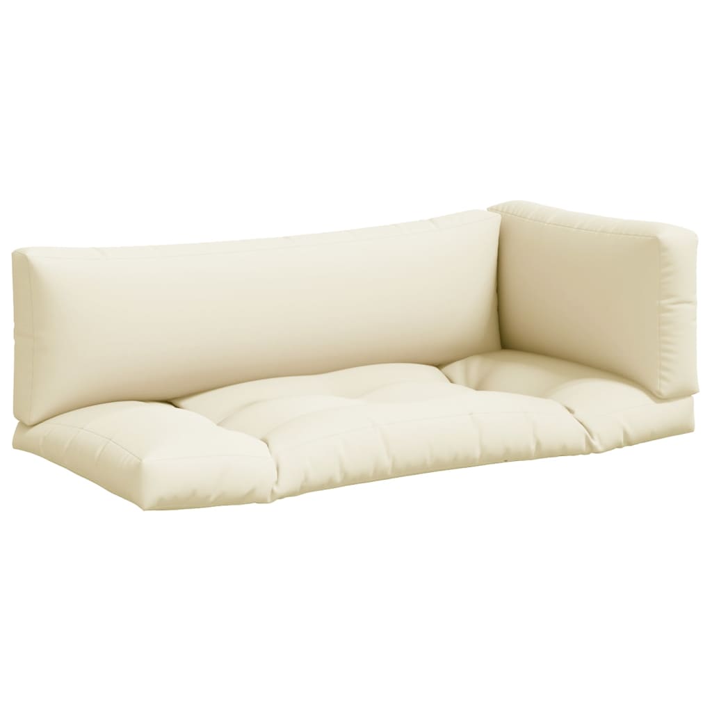 Coussin de palette 3 pièces Tissu crème