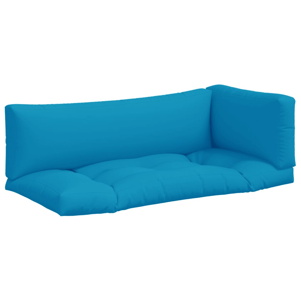 Coussin de palette 3 pièces bleu clair tissu