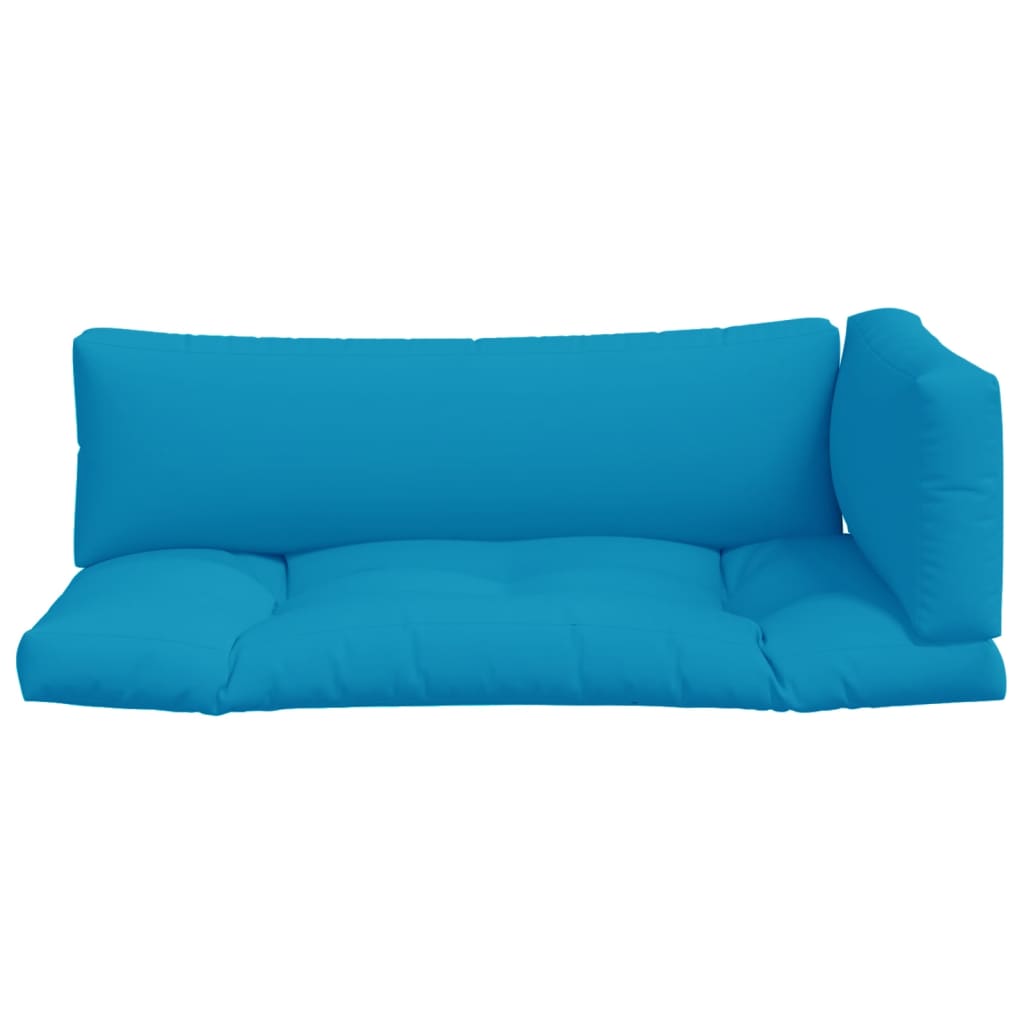 Coussin de palette 3 pièces bleu clair tissu