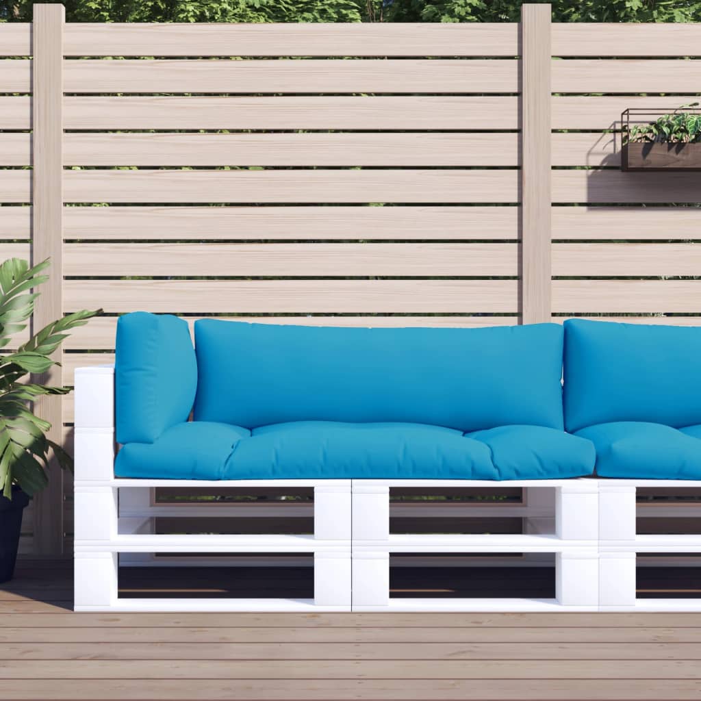 Coussin de palette 3 pièces bleu clair tissu
