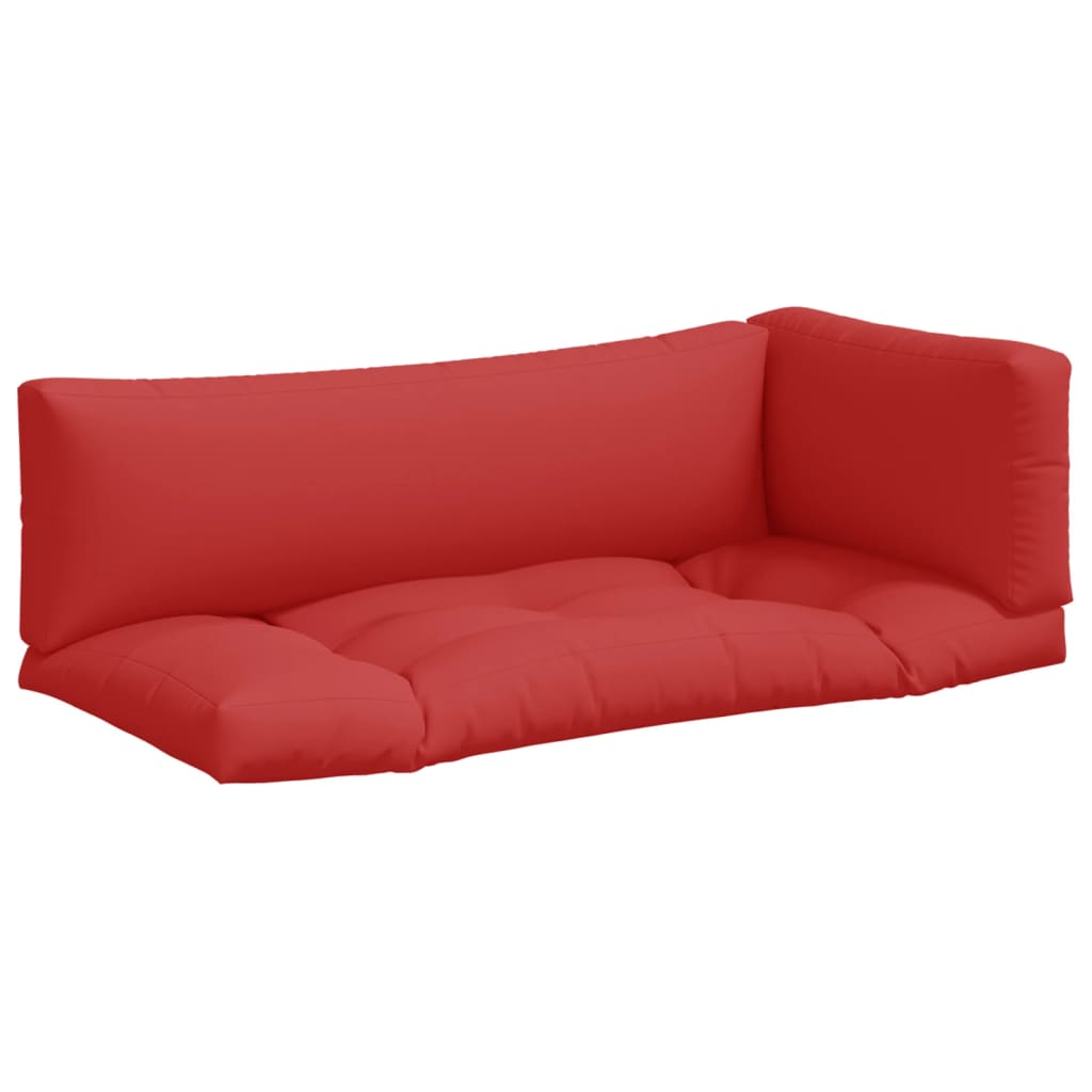 Coussin de palette 3 pcs. Tissu rouge