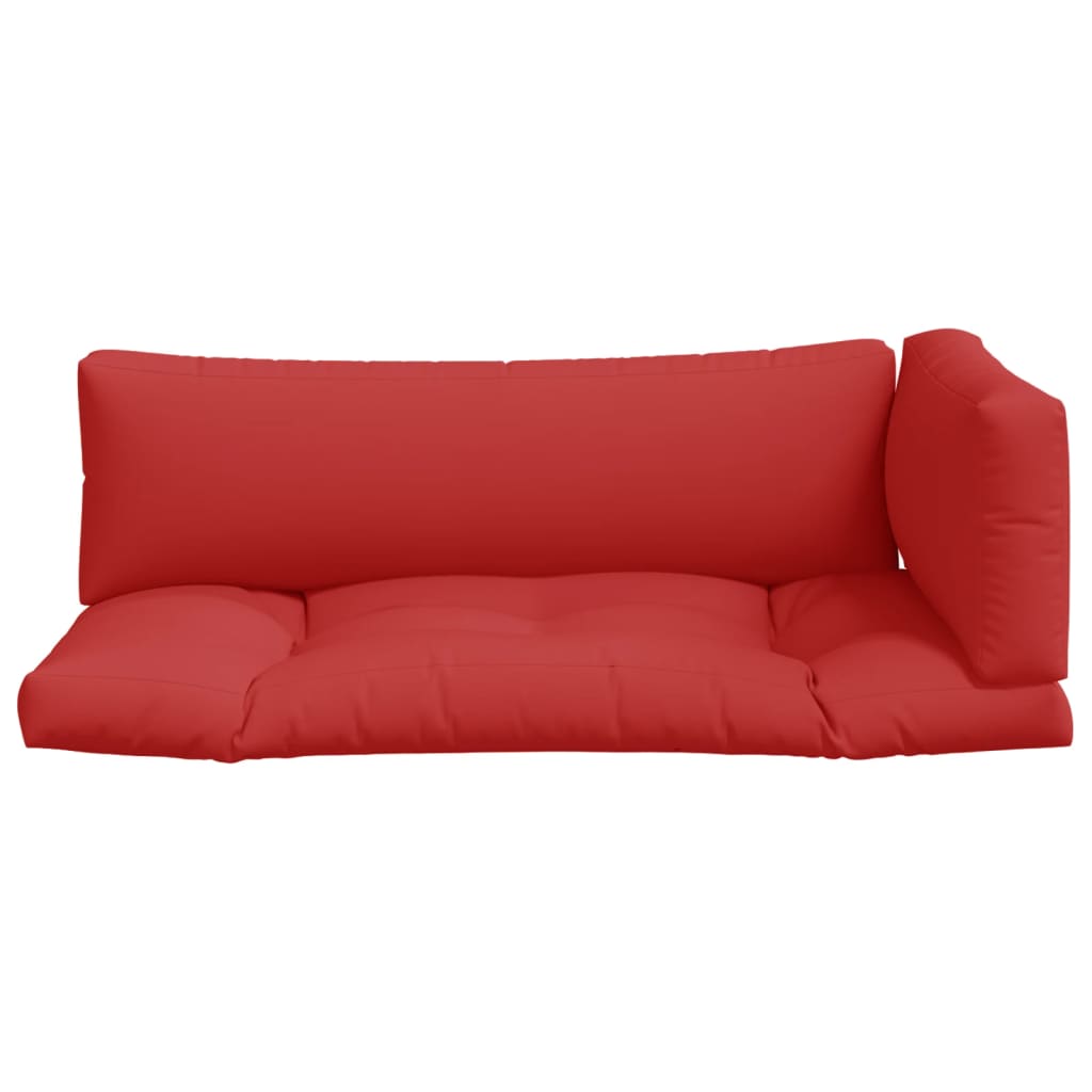 Coussin de palette 3 pcs. Tissu rouge