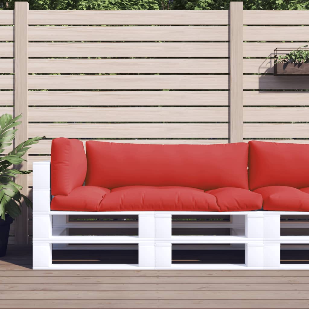 Coussin de palette 3 pcs. Tissu rouge