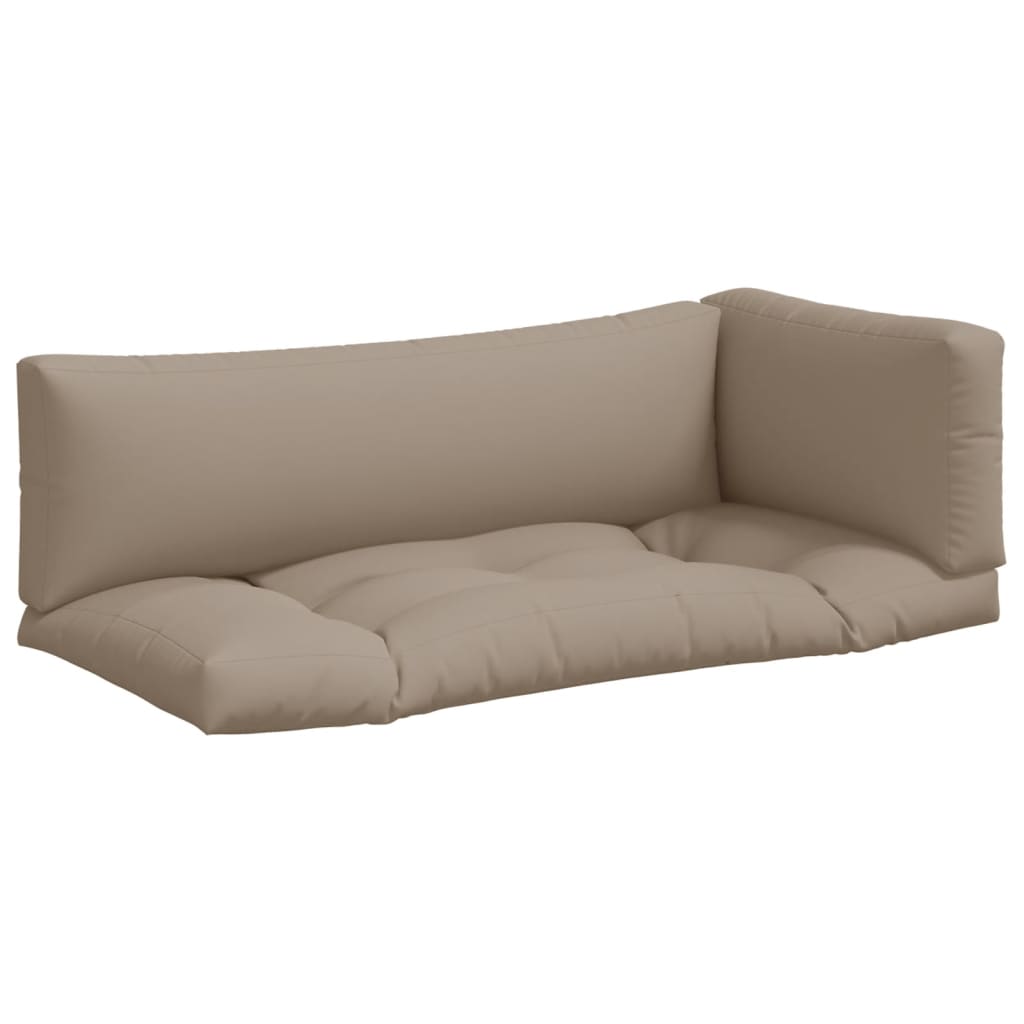 Coussin de palette 3 pcs Tissu taupe