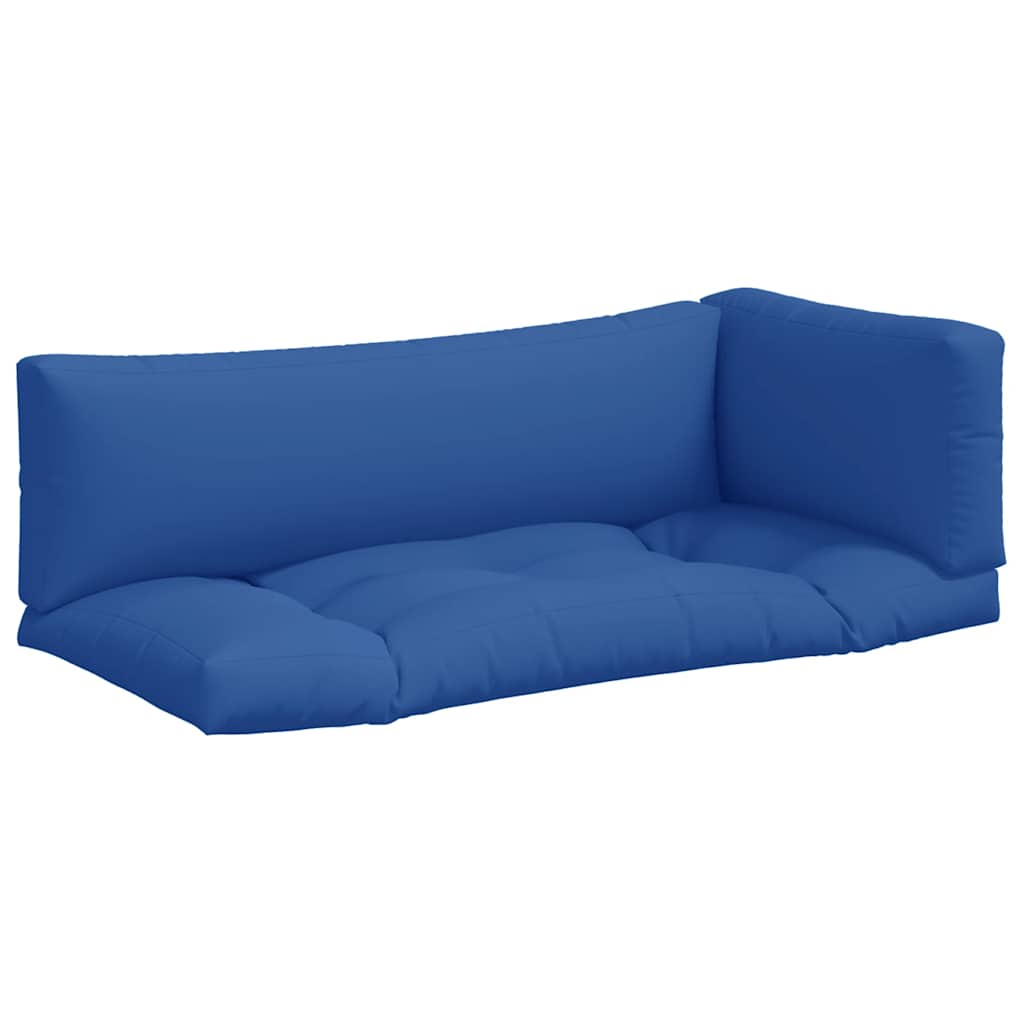 Coussin de palette 3 pièces bleu tissu