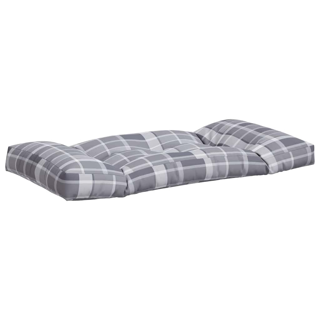 Coussin de palette 3 pièces. Tissu gris à carreaux