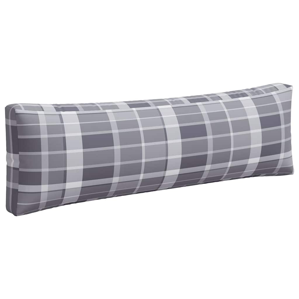Coussin de palette 3 pièces. Tissu gris à carreaux