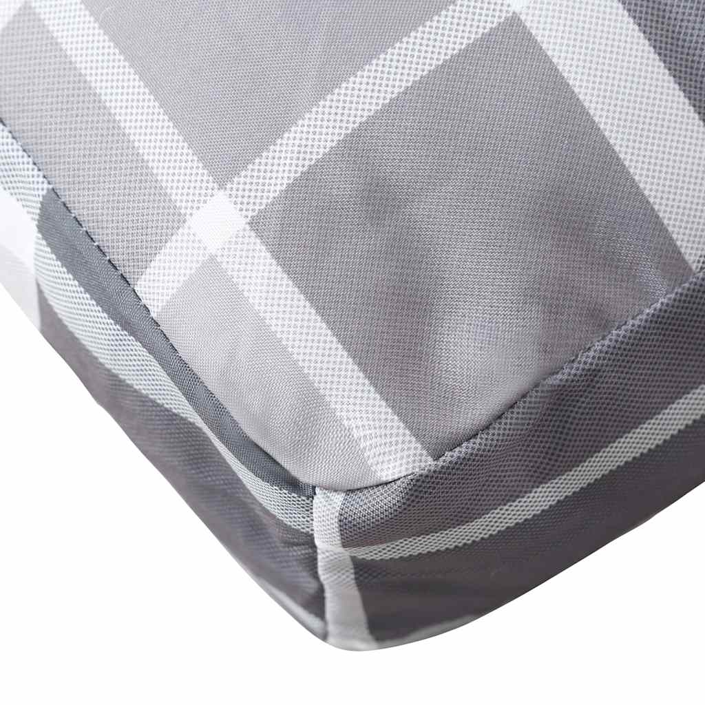 Coussin de palette 3 pièces. Tissu gris à carreaux