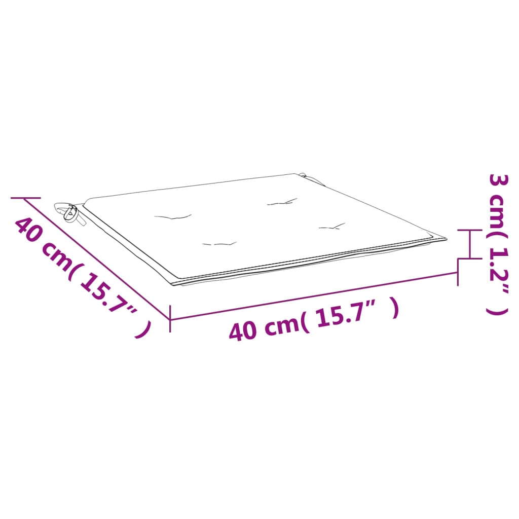 Coussins de chaise 2 pcs. motif feuilles 40x40x4 cm Tissu