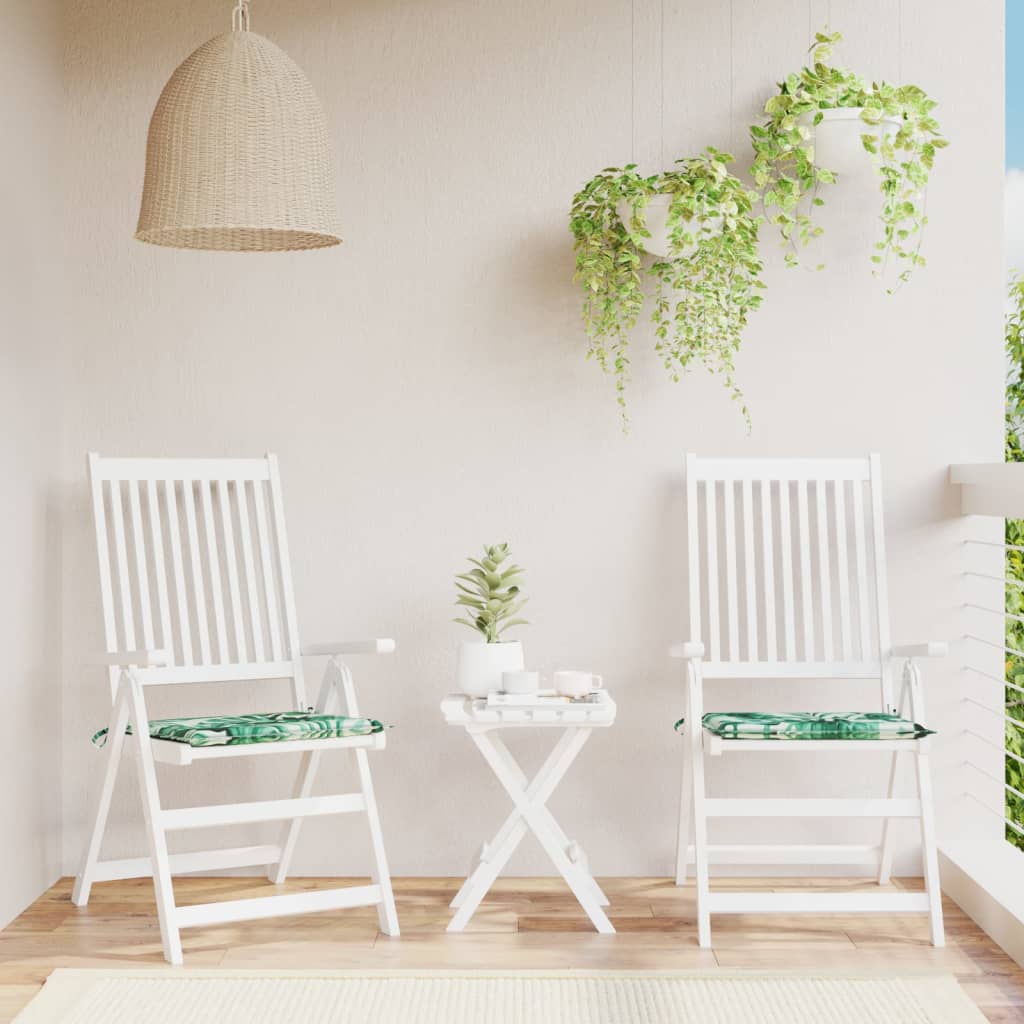 Coussins de chaise 2 pcs. motif feuilles 40x40x4 cm Tissu