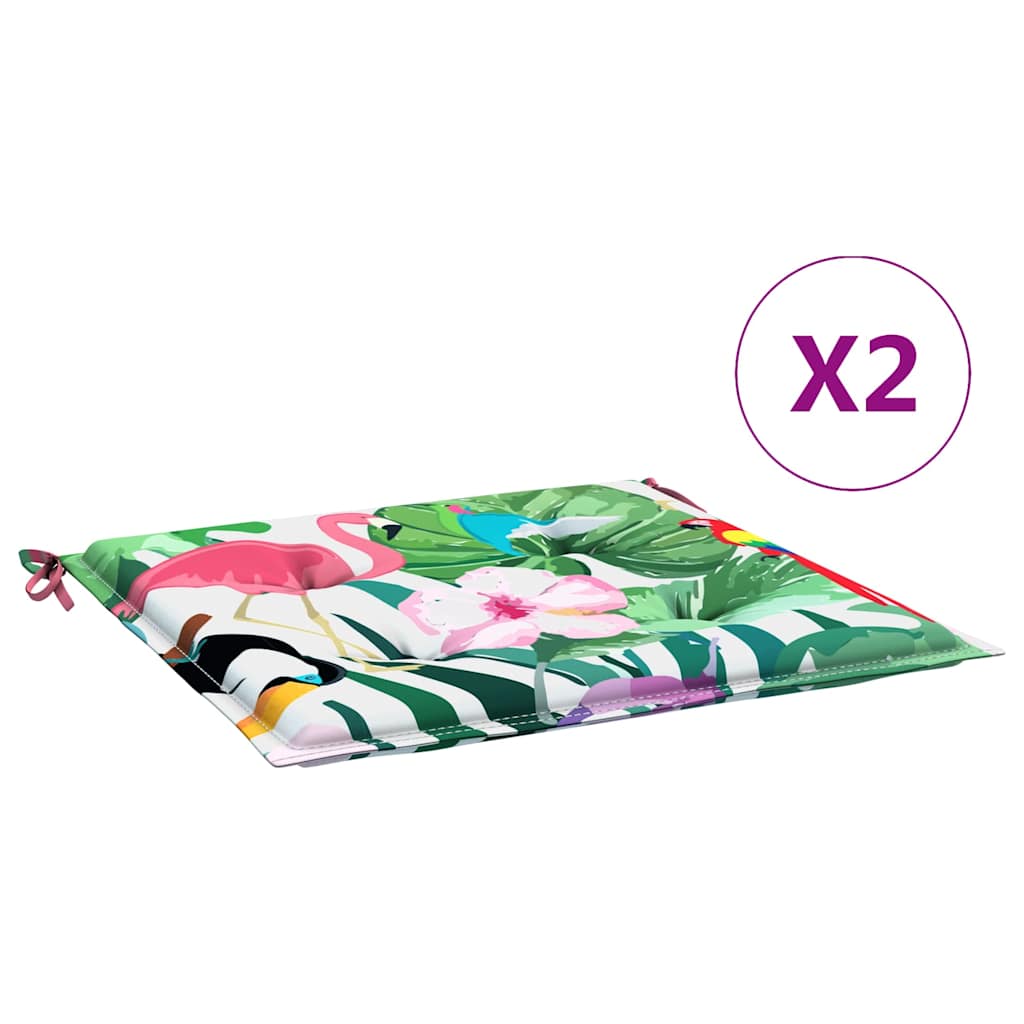 Coussins pour chaise de jardin 2 pcs Multicolore 40x40x4 cm Tissu