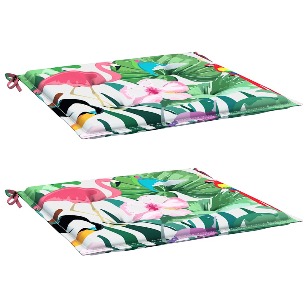Coussins pour chaise de jardin 2 pcs Multicolore 40x40x4 cm Tissu