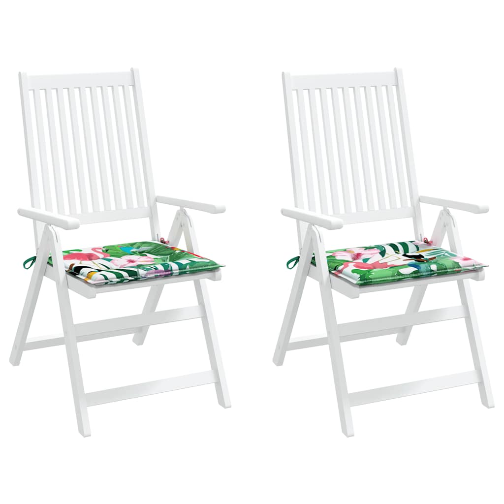 Coussins pour chaise de jardin 2 pcs Multicolore 40x40x4 cm Tissu