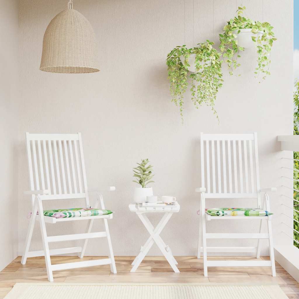 Coussins pour chaise de jardin 2 pcs Multicolore 40x40x4 cm Tissu