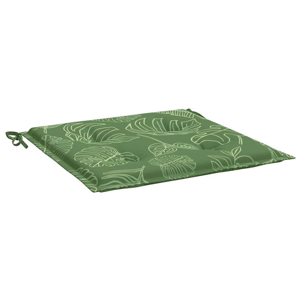 Chair cushions 6 pcs. leaf pattern 40x40x4 cm fabric