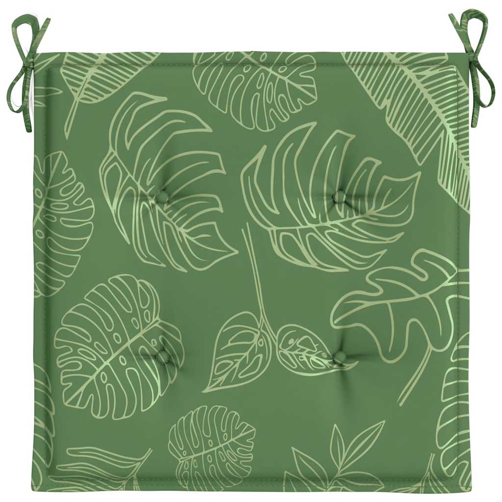 Chair cushions 6 pcs. leaf pattern 40x40x4 cm fabric