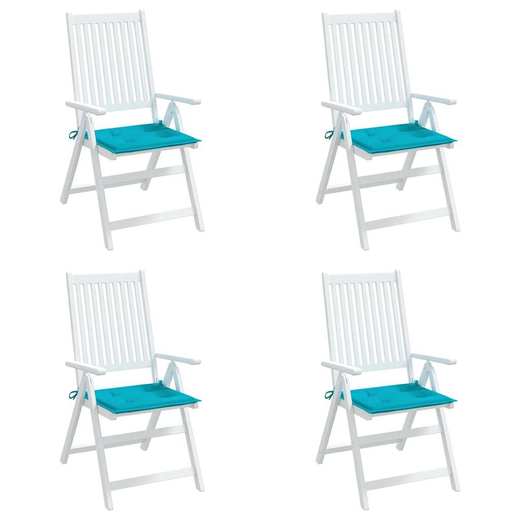 Coussin pour chaise de jardin 4 pcs Turquoise 40x40x4 cm Tissu