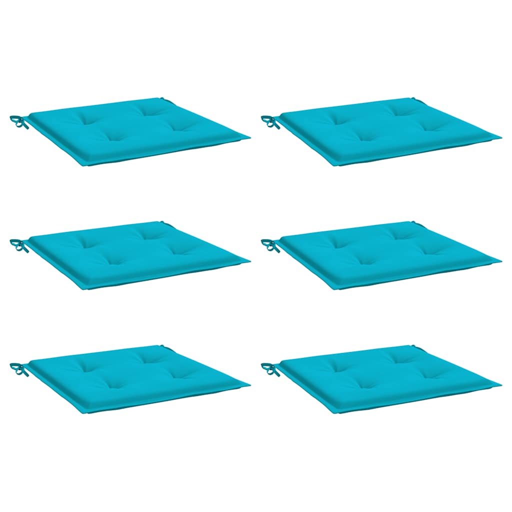 Coussins pour chaises de jardin 6 pcs Turquoise 40x40x4 cm Tissu