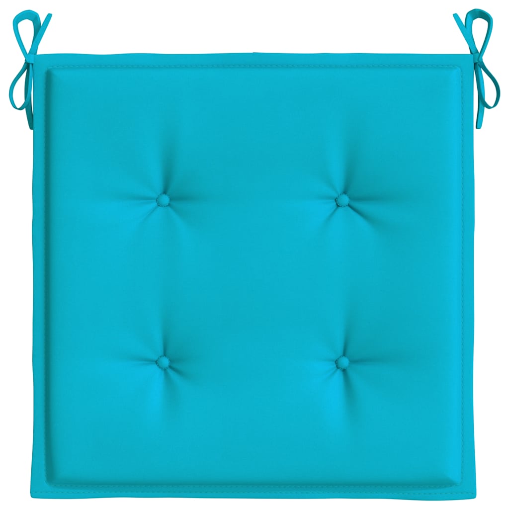 Coussins pour chaises de jardin 6 pcs Turquoise 40x40x4 cm Tissu