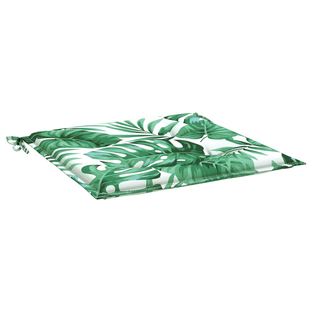 Coussins d'assise 6 pcs motif feuilles 50x50x4 cm Tissu