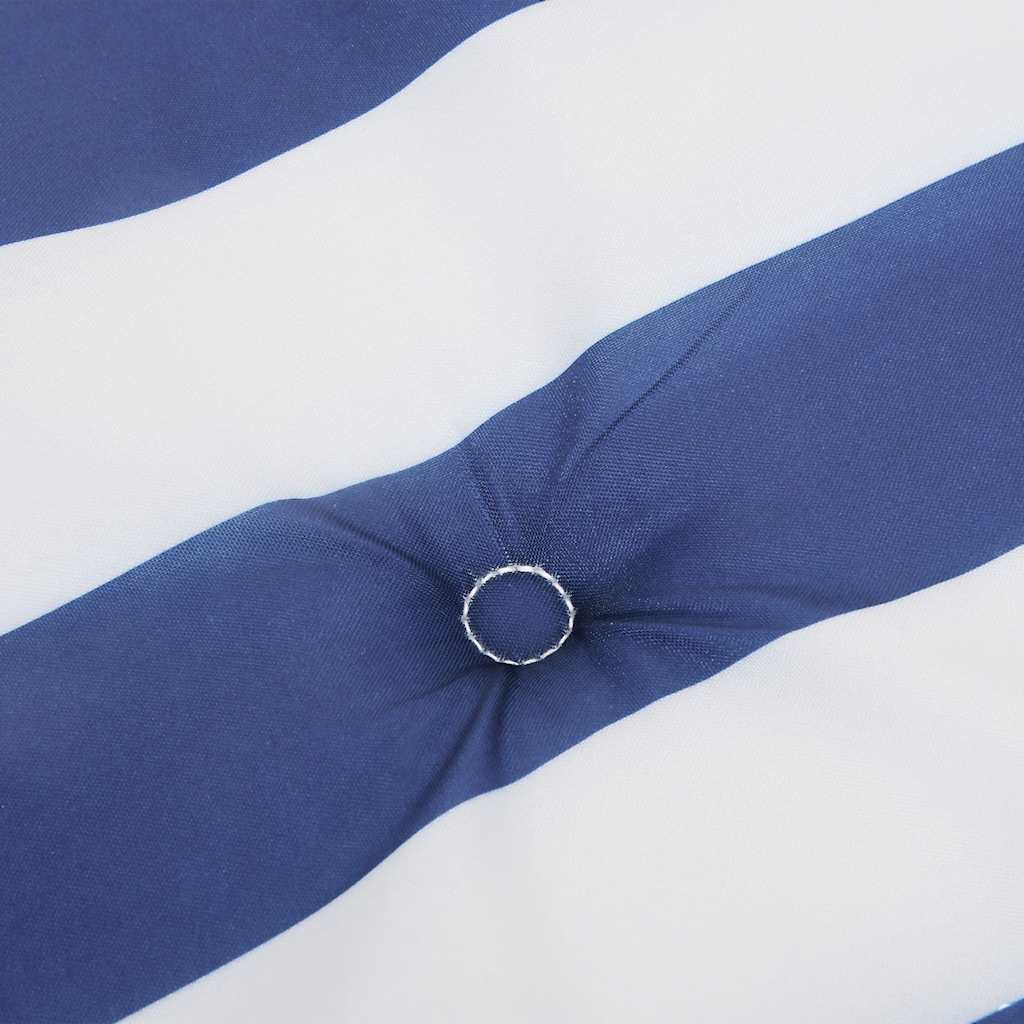 Garden Chair Cushions 2 pcs. Blue & White Striped 50x50x4cm Fabric