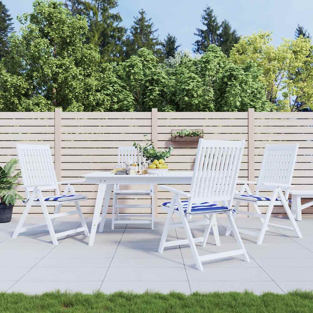 Garden Chair Cushions 4 pcs. Blue & White Striped 50x50x4cm Fabric