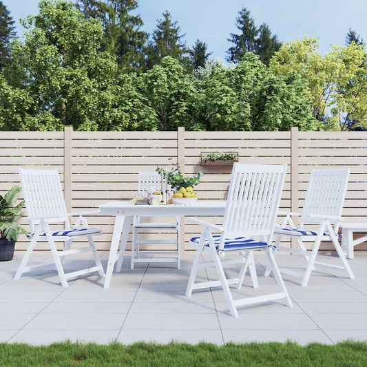 Gartenstuhl-Kissen 4 Stk. Blau & Weiß Gestreift 50x50x4cm Stoff