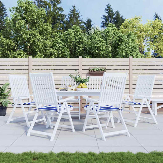 Gartenstuhl-Kissen 6 Stk. Blau & Weiß Gestreift 50x50x4cm Stoff