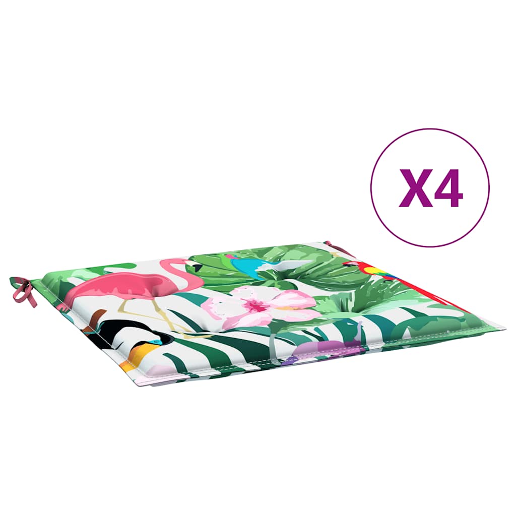 Garden Chair Cushions 4 pcs. Multicolored 50x50x4 cm Fabric