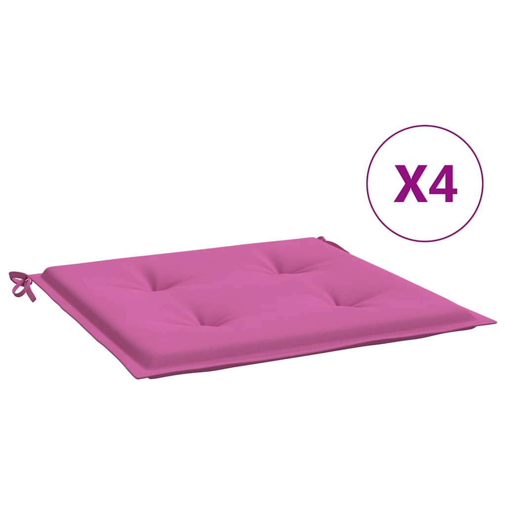 Gartenstuhl-Kissen 4 Stk. Rosa 50x50x4 cm Stoff