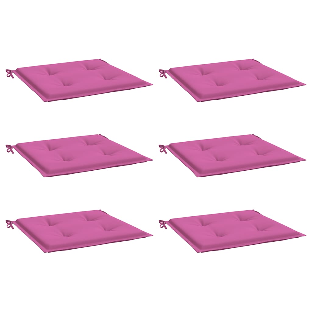 Coussins pour chaises de jardin 6 pcs Rose 50x50x4 cm Tissu
