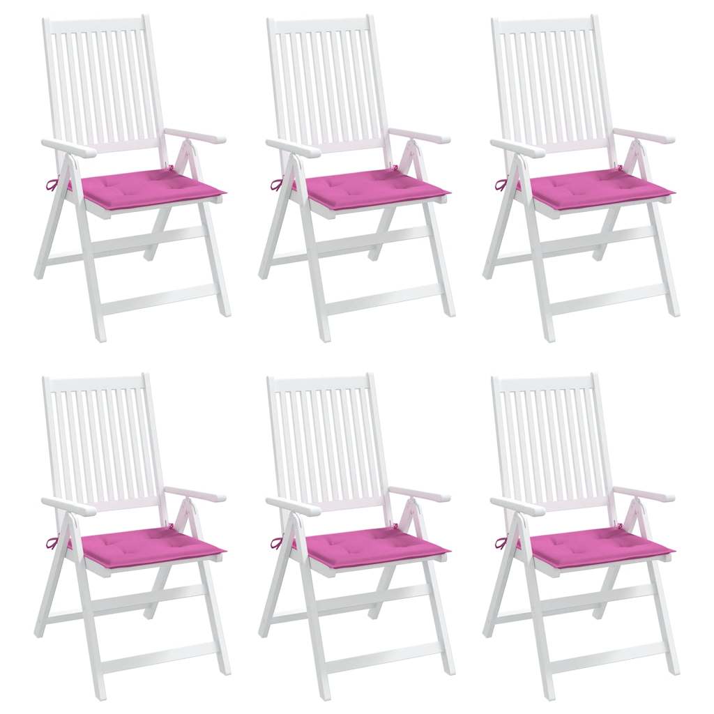 Coussins pour chaises de jardin 6 pcs Rose 50x50x4 cm Tissu