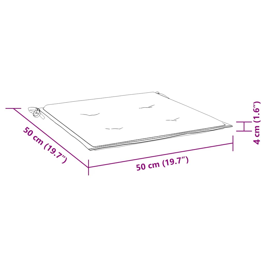 Coussins pour chaises de jardin 6 pcs Rose 50x50x4 cm Tissu