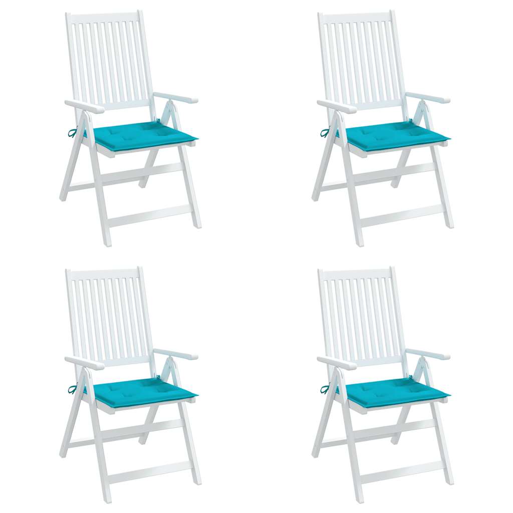 Gartenstuhl-Kissen 4 Stk. Türkis 50x50x4 cm Stoff