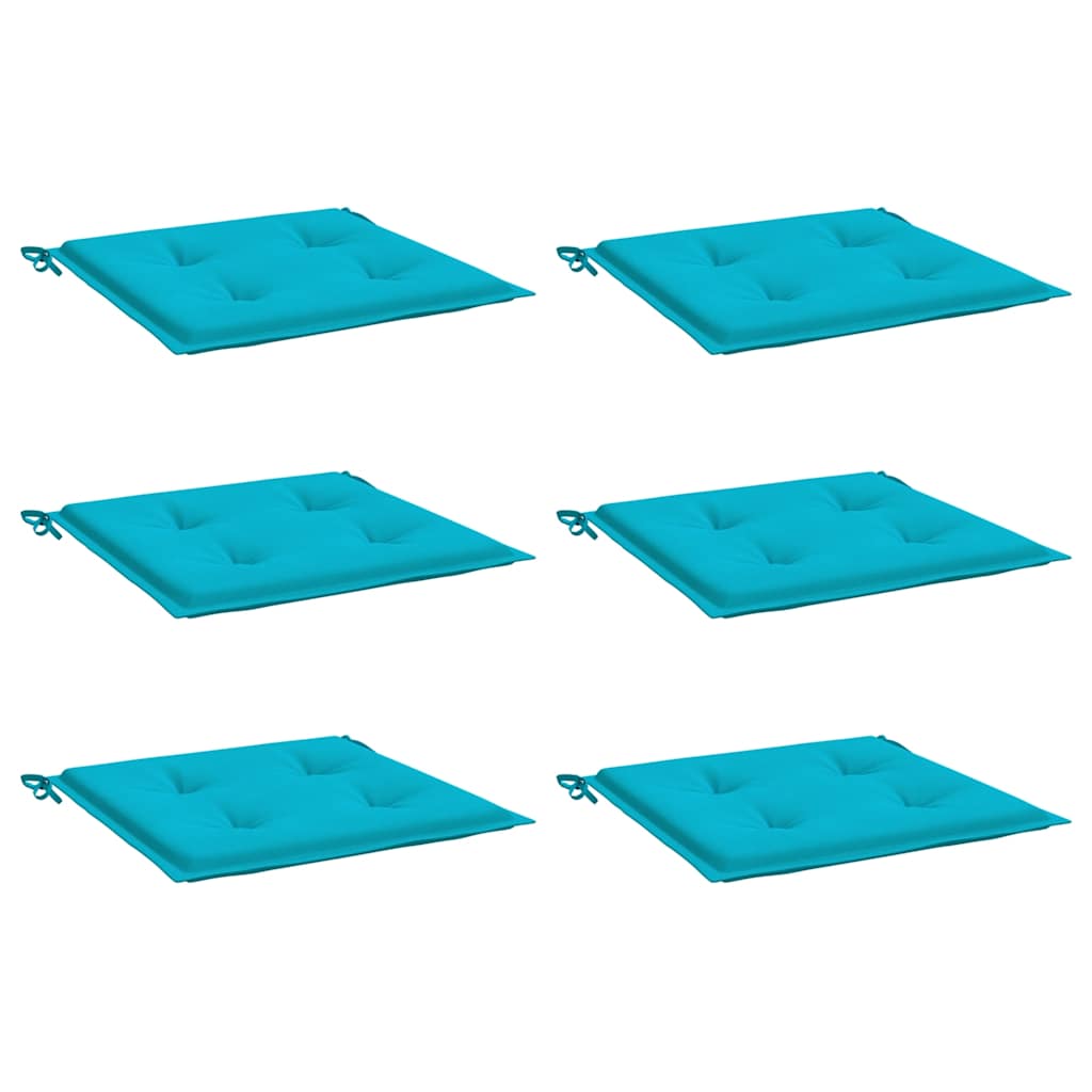 Garden Chair Cushions 6 pcs Turquoise 50x50x4 cm Fabric