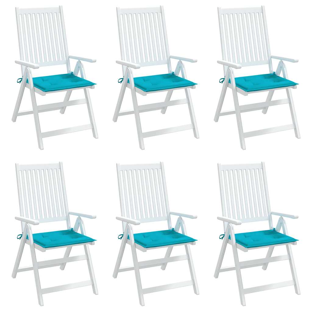 Garden Chair Cushions 6 pcs Turquoise 50x50x4 cm Fabric